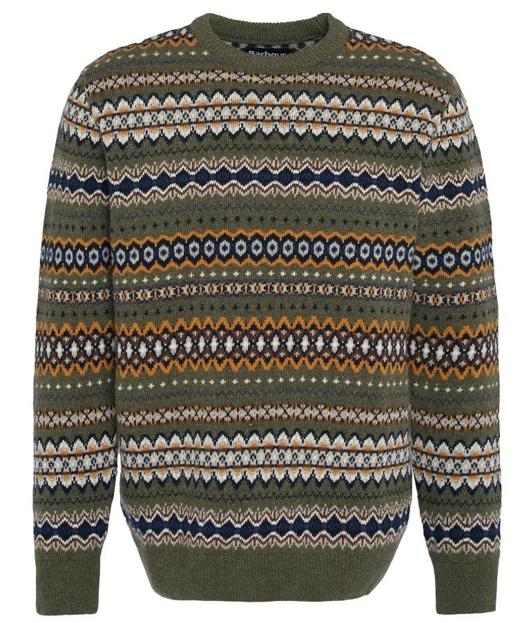 Barbour Case Fairisle Jumper Willow Green Vaughan Davies
